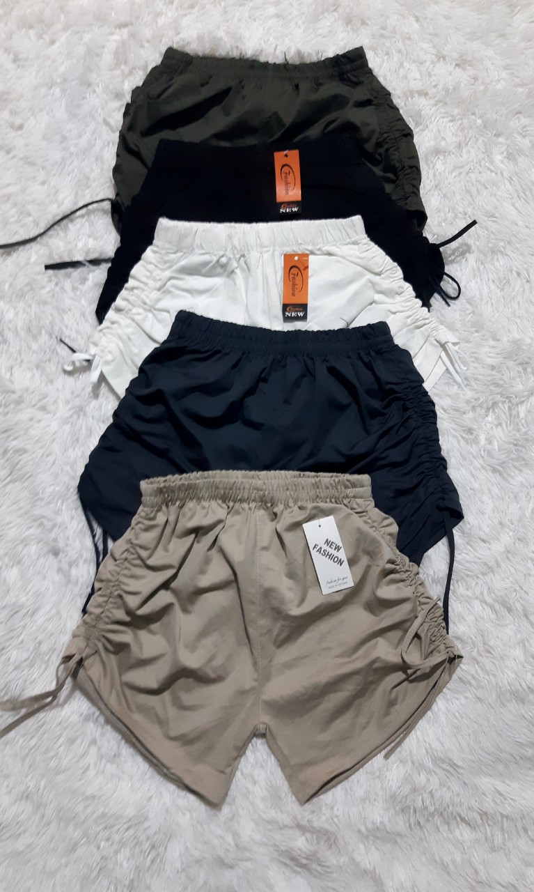 QUẦN SHORT KAKI NỮ CO GIÃN CÓ RÚT DÂY 2 BÊN