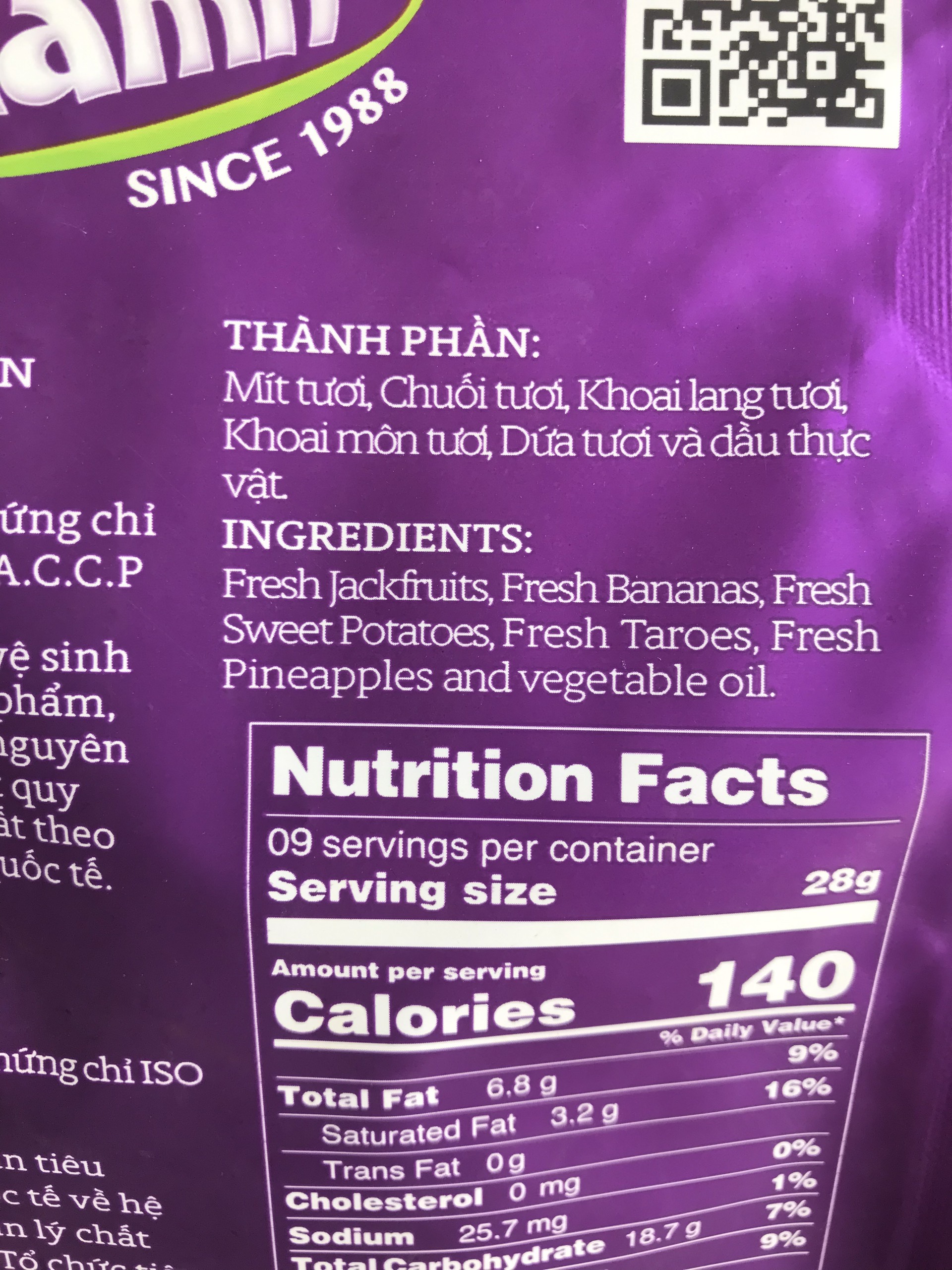 Trái Cây Sấy Vinamit Mix Fruit Chips (Gói 250g)
