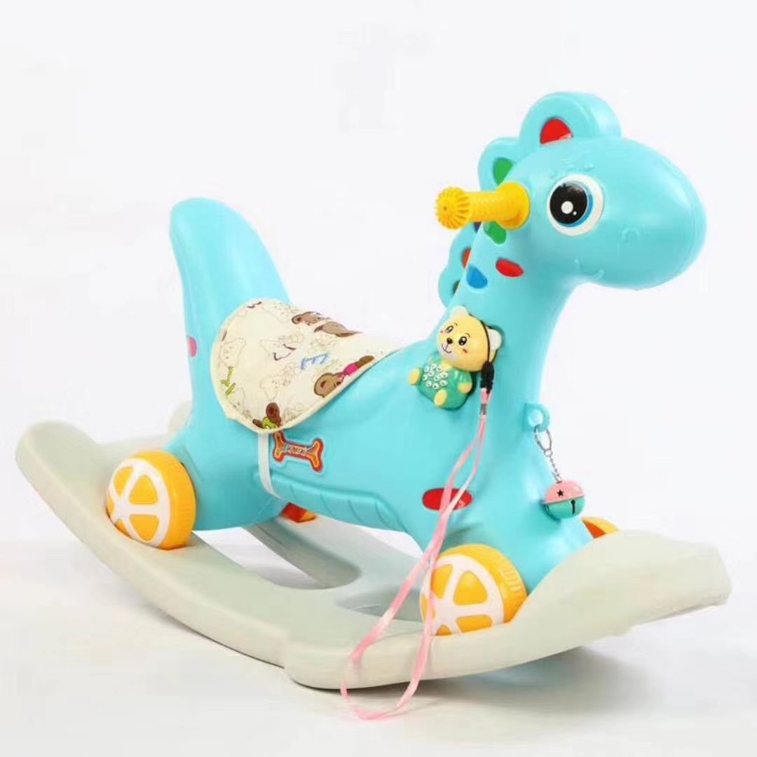 Ngựa bập bênh, chòi chân 2in1, có nhạc cho bé