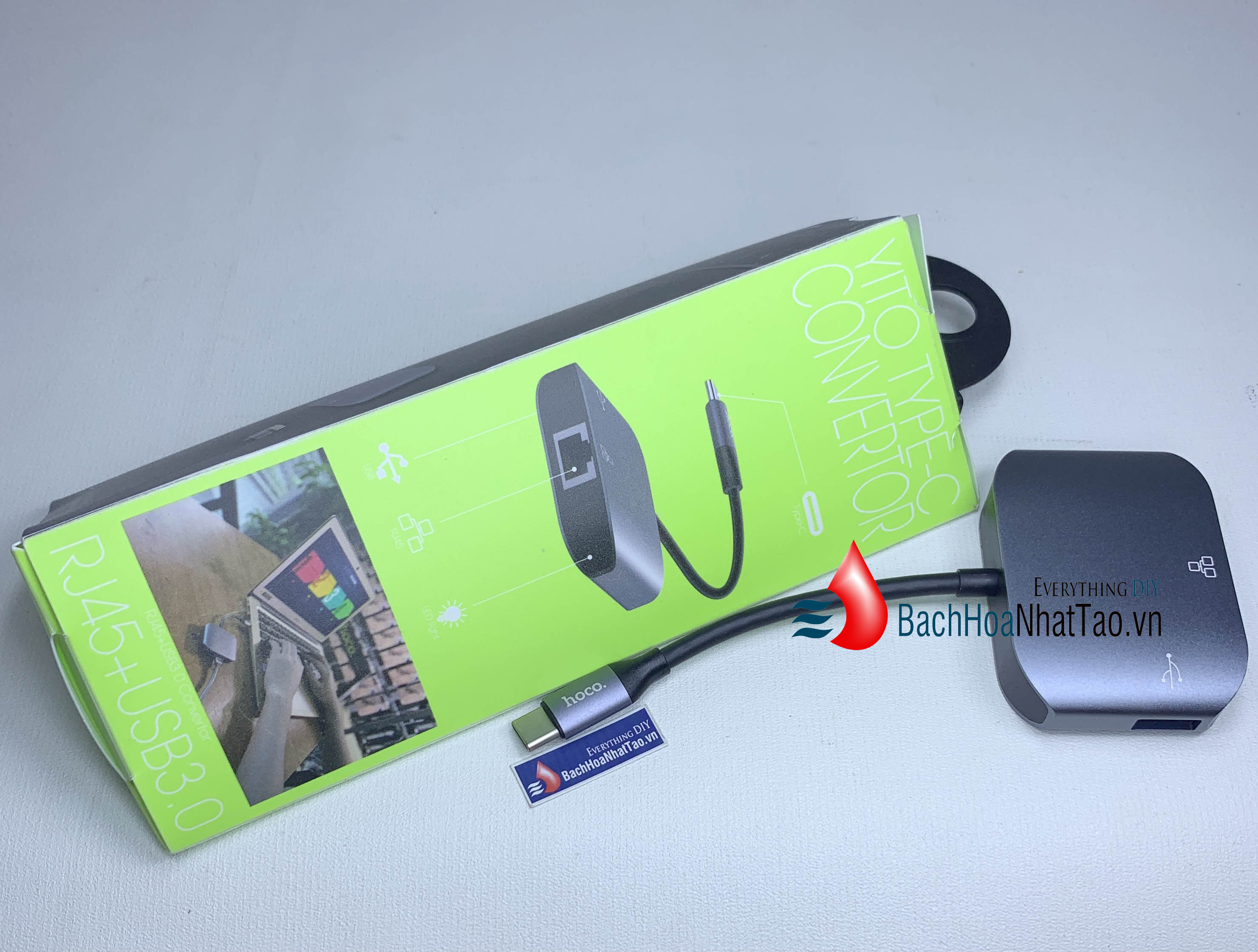 Hoco. HB9 Cổng Chuyển Đổi Type-C Sang RJ45+USB3.0