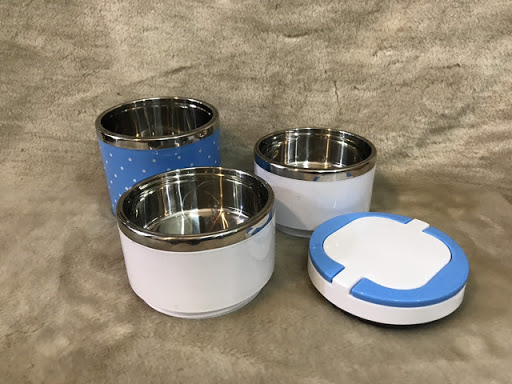 [HCM]Cà Mên Giữ Nhiệt  3 Tầng Chấm Bi Size 12cm và 14cm