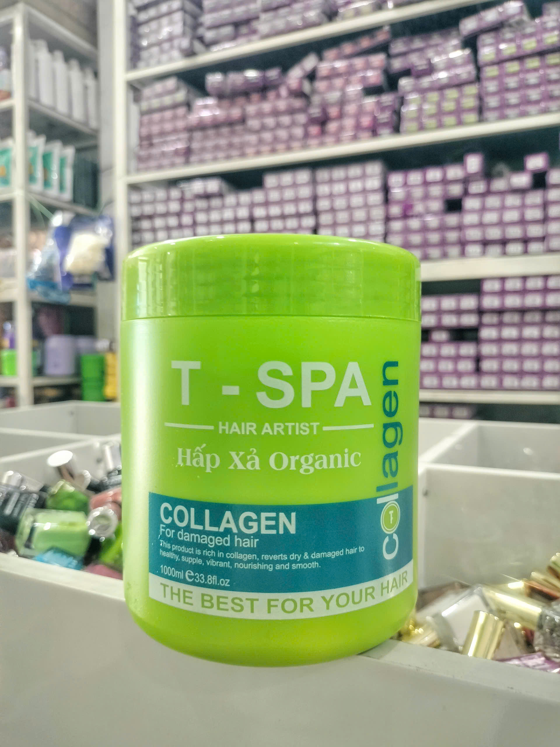 T-Spa Green Oil-Absorbing, Conditioning, and Hair-Relieving Cream Jar