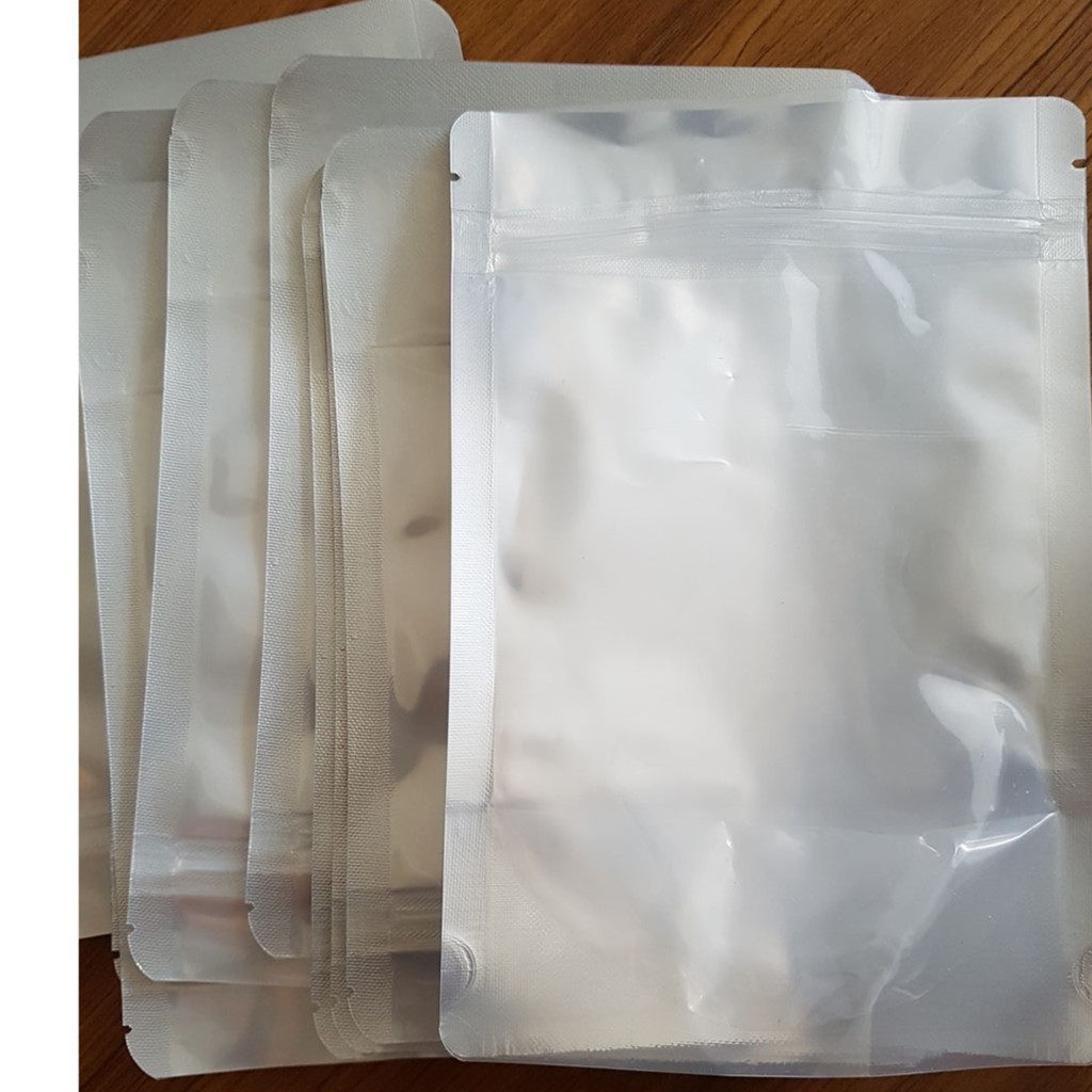 0.5 kg Túi zip bạc (loại đựng 100g-200g khô gà)