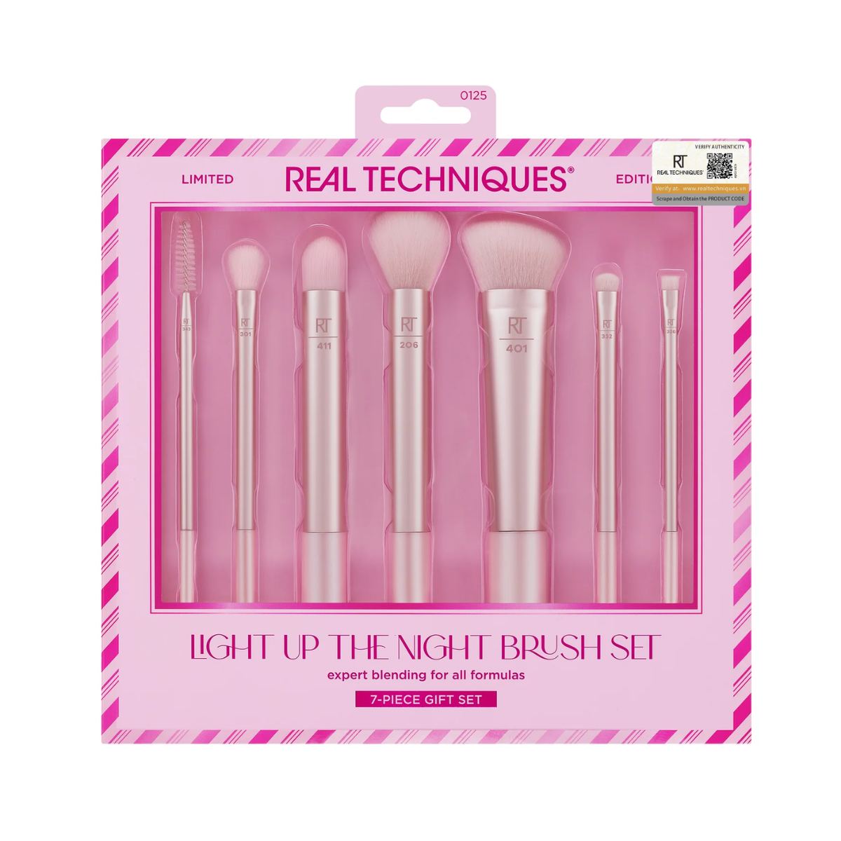 Brush Set of 7 Rt Real Techniques Limited Edition Light up the Night Brush Set