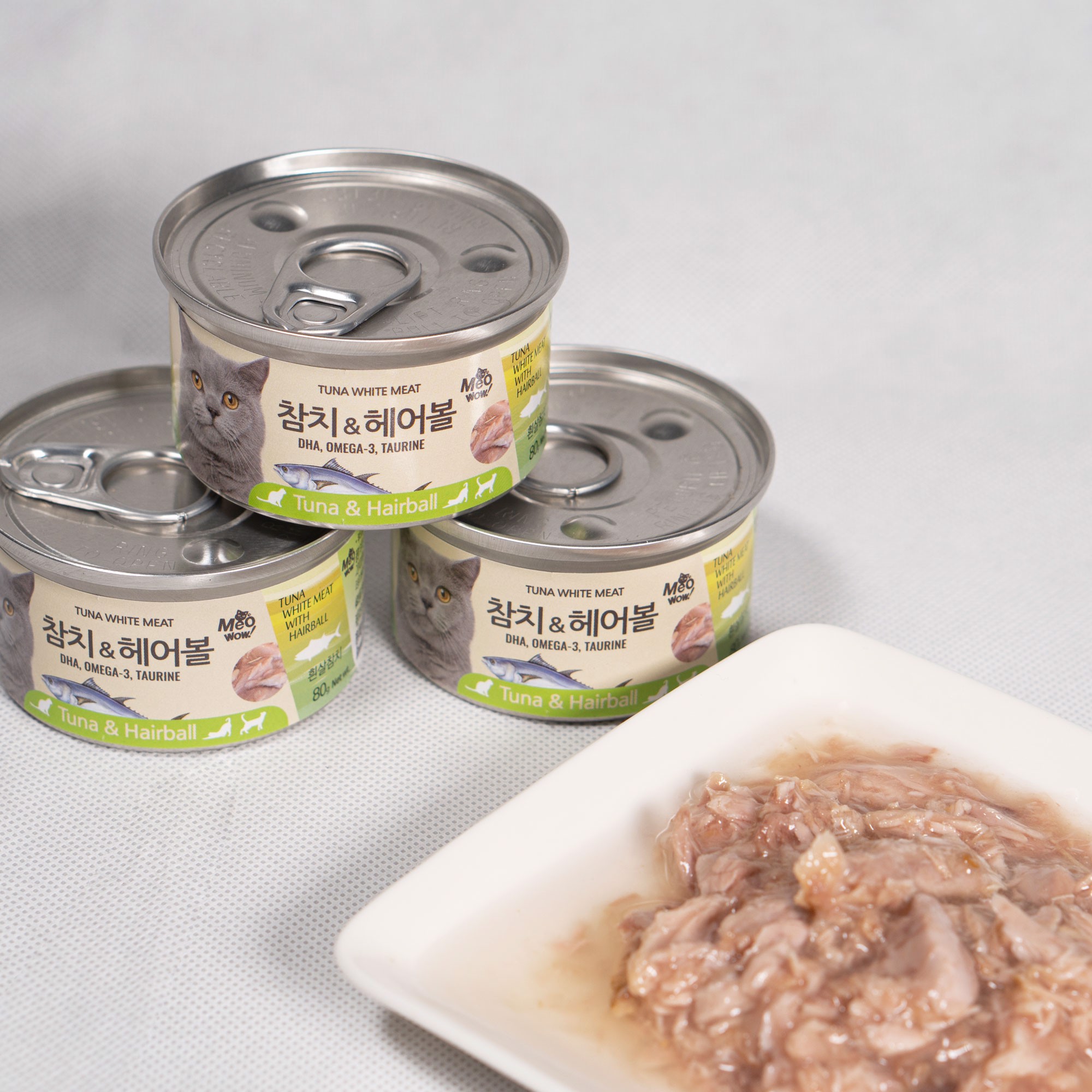 Pate meowow cá ngừ trắng nguyên miếng - lon 80g dành cho mèo