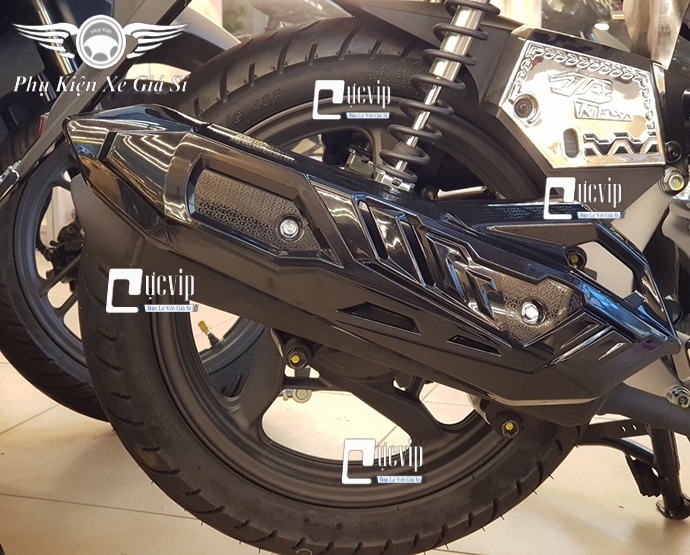 Ốp Pô Xe AirBlade 2021 (2013 - 2021), Vario 2015 - 2017 Đen Bóng MS2684