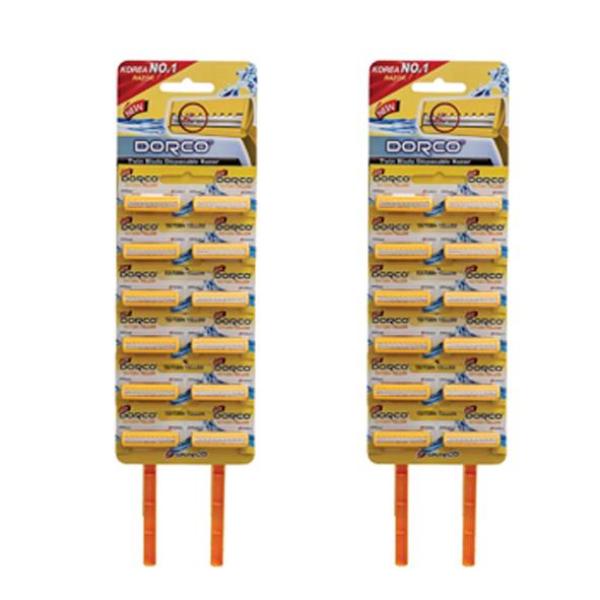 Set 24 dao cạo râu lưỡi kép DORCO TD 708, 2 vỉ dao cạo râu Dorco Hàn Quốc, dao cạo râu 2 lưỡi giá rẻ