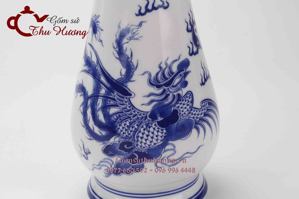 Lọ cắm hoa ban thờ rồng phượng (Đồ thờ Bát Tràng)