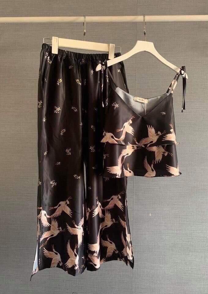 Sét bộ  tay ngắn quần dài lụa satin cao cấp-MTB
