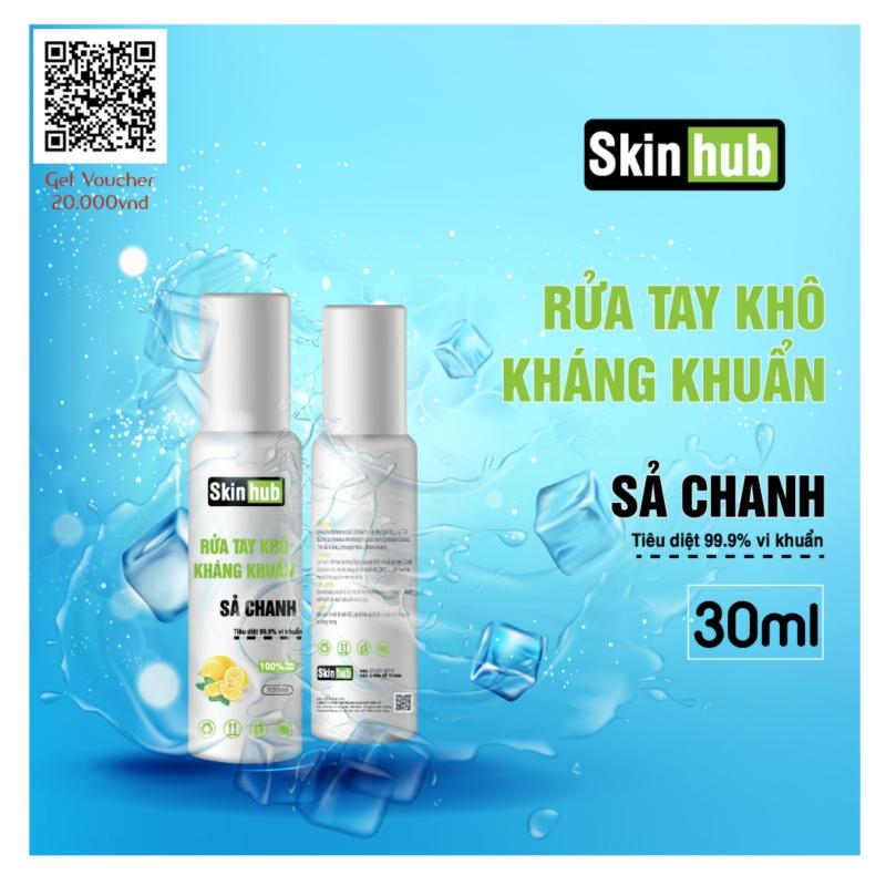 Nước rửa tay khô dạng gel diệt khuẩn phòng tránh virut lây nhiễm an toàn cho da tay nhiều mùi lựa chọn nha đam , sả chanh , tràm trà - 30ml Skinhub