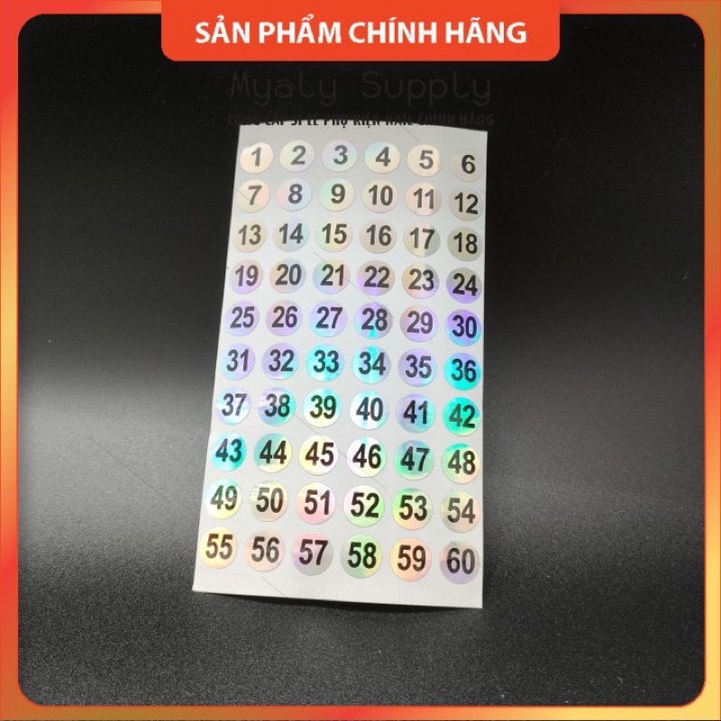 Tem số dán nắp chai sơn,phân loại thứ tự,màu sắc