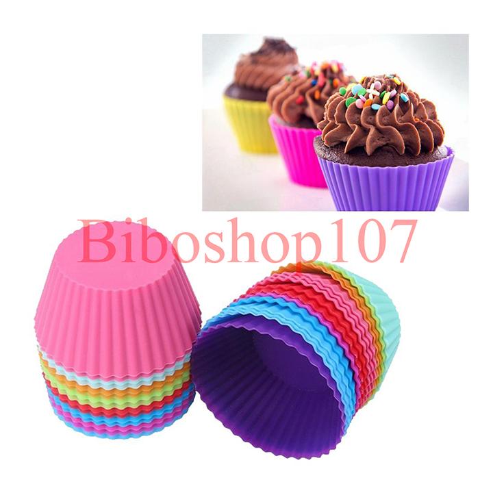 Bộ 5 Khuôn silicon cupcake tròn 7cm