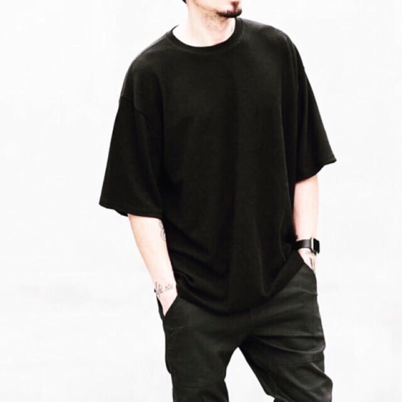 ÁO TEE OVERSIZED BASIC UNISEX ( TRẮNG - ĐEN )
