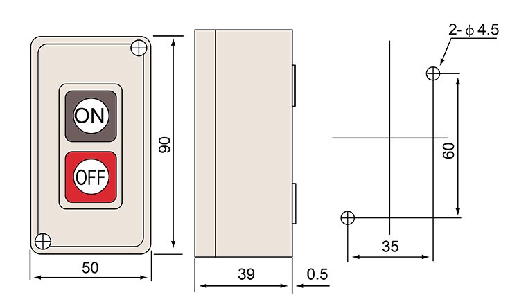 Công tắc hộp nút nhấn on off 3a-250 vac cpb-2 cntd