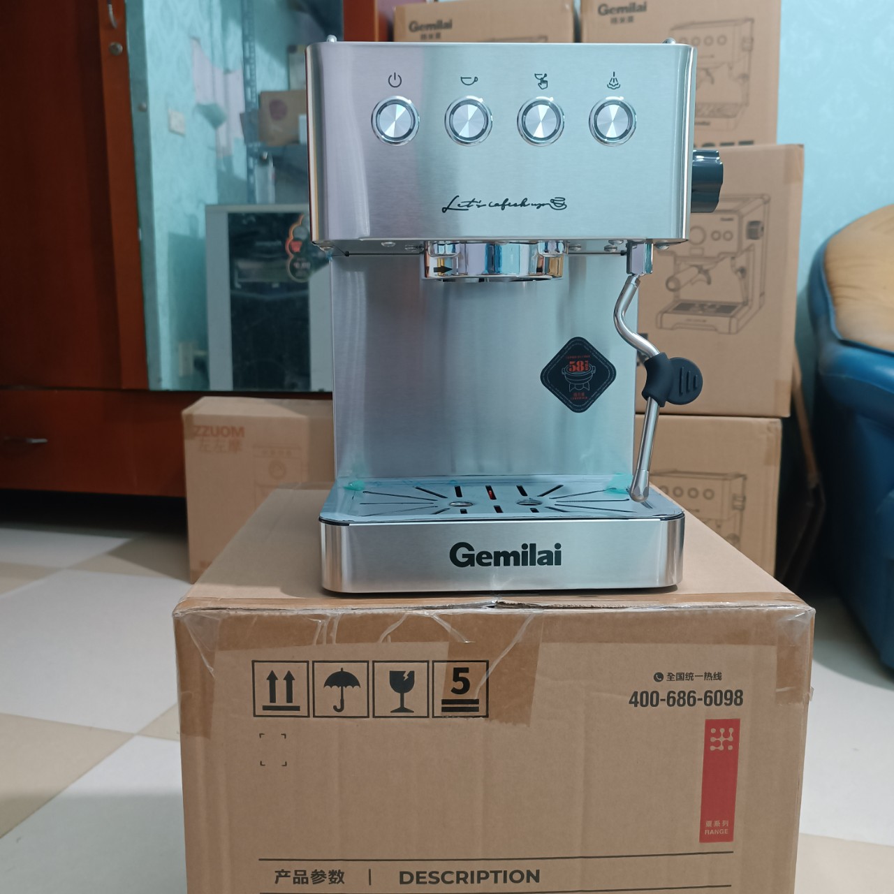 Máy Pha Cà Phê GEMILAI CRM 3005E - Chuẩn vị Espresso - sang trọng