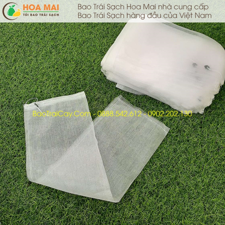 100 Túi bao mướp 15x50cm lưới mùng