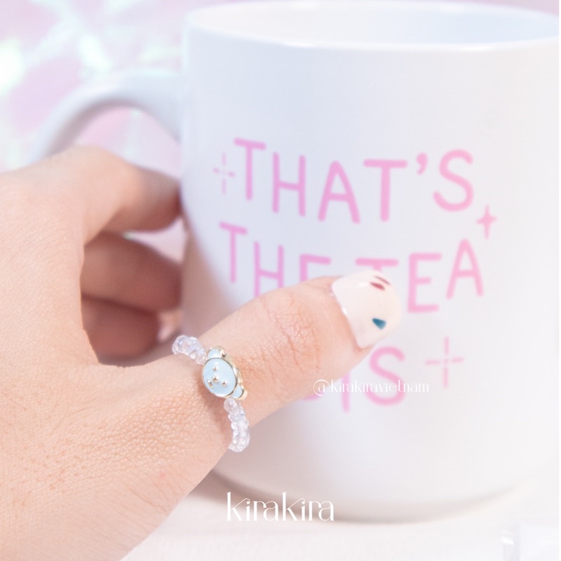 Nhẫn hạt pha lê charm gấu Crystal Teddy