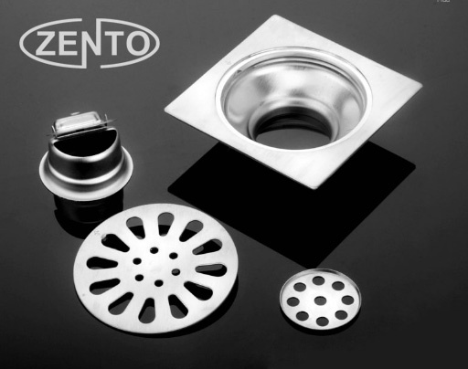 Phễu thoát sàn inox Zento TS122-L (12x12cm)(Xám)