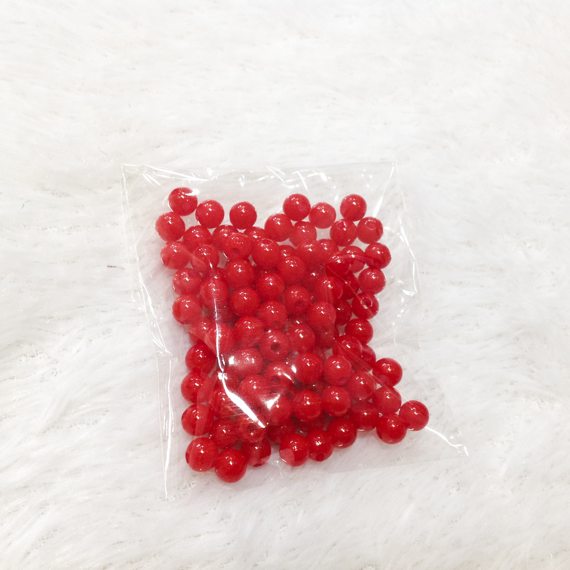 Gói 100 hạt cườm nhựa ngọc trai hạt bẹt tròn 6li 6mm nhiều màu làm trang sức vòng tay thủ công