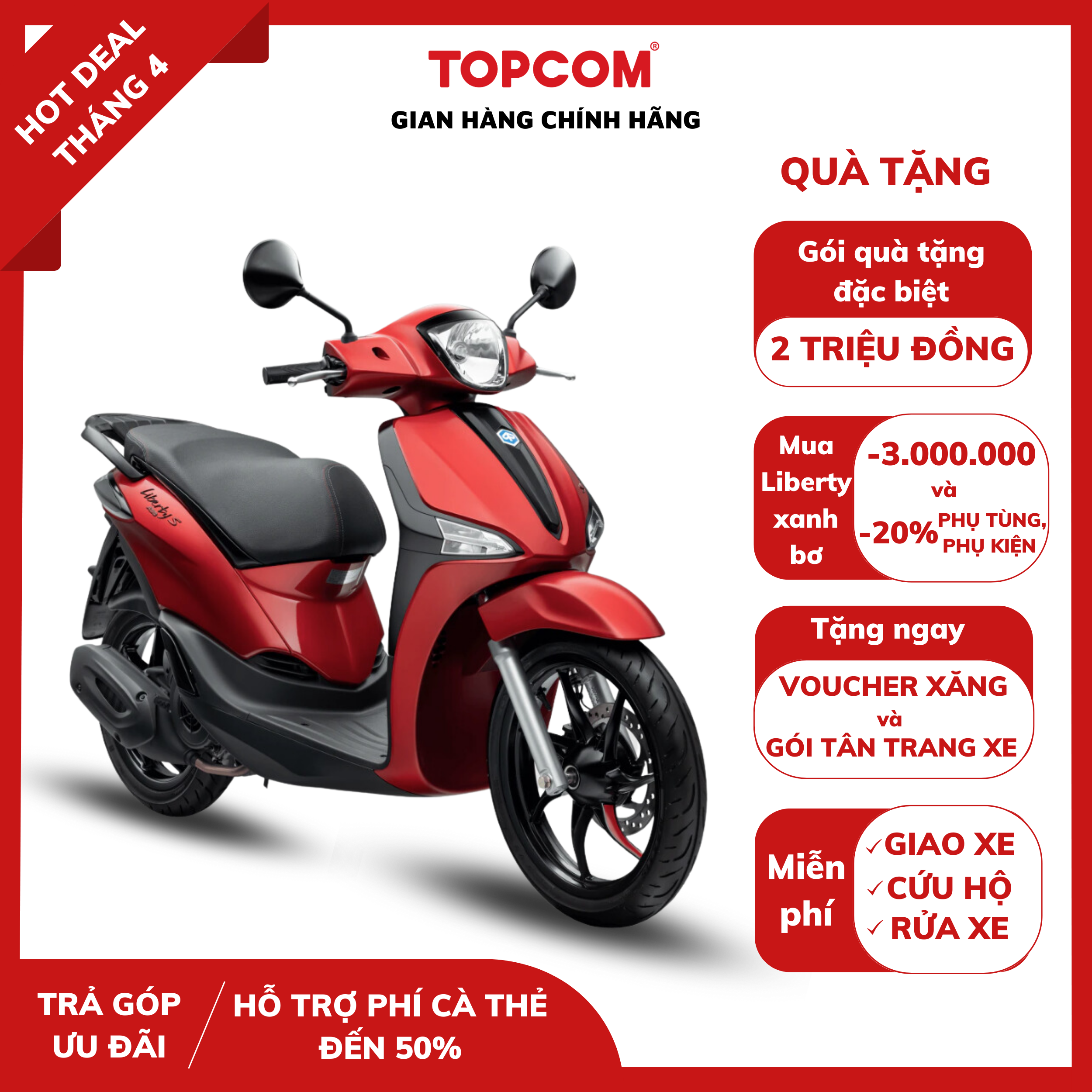 [Trả góp 0%] Xe máy Piaggio Liberty S 125