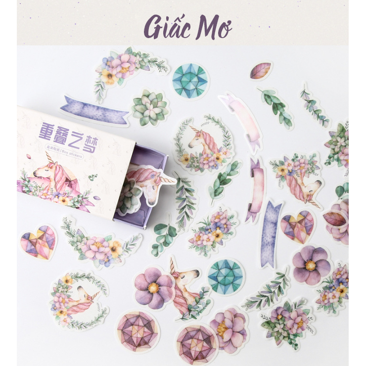 Sticker hộp trang trí Scrapbook, sổ tay, vở (Bộ 40 sticker)_ Chủ đề Kỷ Niệm_KNCR001 [023]