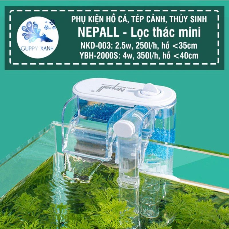 Lọc thác Nepall bể mini - nano tank - Tép