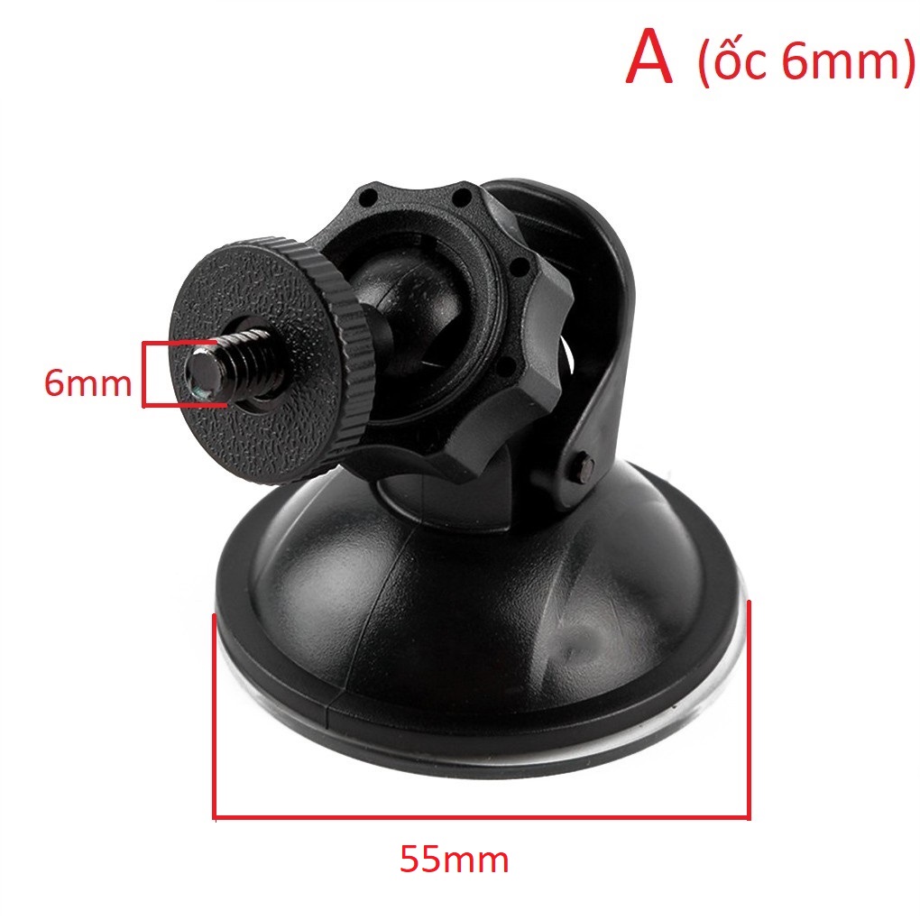 Giá đỡ camera hành trình cho xe hơi , ô tô xoay 360 độ (mẫu A) tùy chọn ốc 4mm/6mm