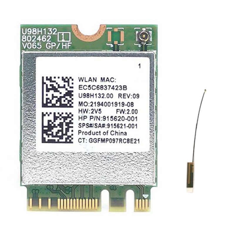 RTL8821CE 802.11AC 1X1 Wi-Fi+BT 4.2 Combo Adapter Card SPS 915621-001 ...