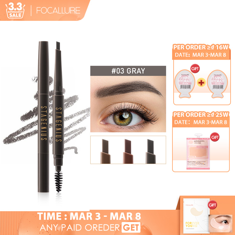 STAGENIUS Double Head Brow Definer Lông mày Bút chì không thấm nước lâu dài