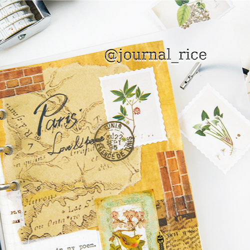 Hộp 45 sticker Tem Thư Thảo Dược trang trí planner scrapbook
