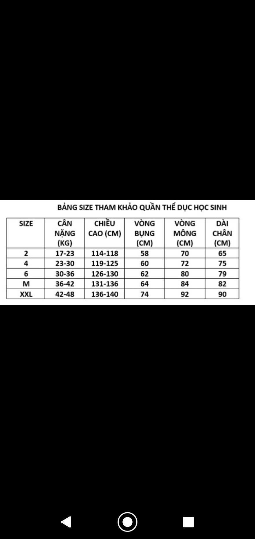 Quần thể dục học sinh tiểu học