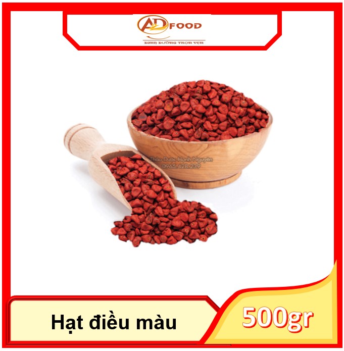 Hạt điều màu nguyên hạt gói 500g