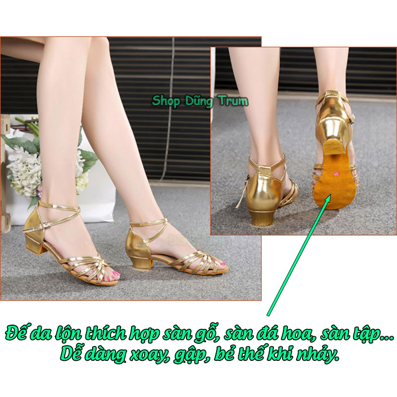 Giày khiêu vũ 3cm đế da lộn, giày nhảy Dancesport KV22