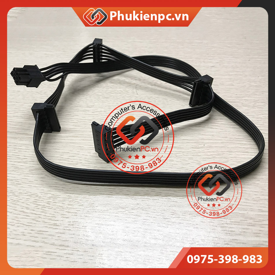 6pin PSU modular out 4 SATA power cable for HDD, SSD, dvb-dvd Sata computer PC, industrial computer, Sync