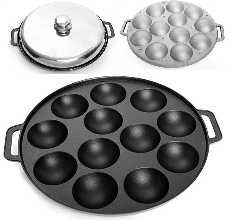 Khuôn Đổ Bánh Khọt 12 Lỗ inox Vạn Lợi sử dụng dược cho tất cả các loại bếp,bếp ga,bếp than hình ảnh thật Dragon