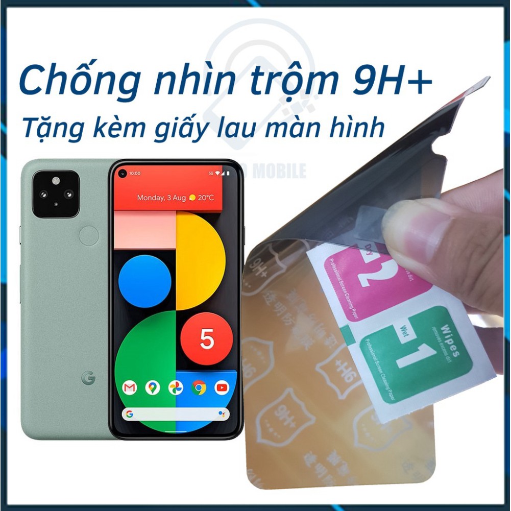 Dán chống nhìn trộm Google Pixel 5 - Dán cường lực dẻo nano 9H+
