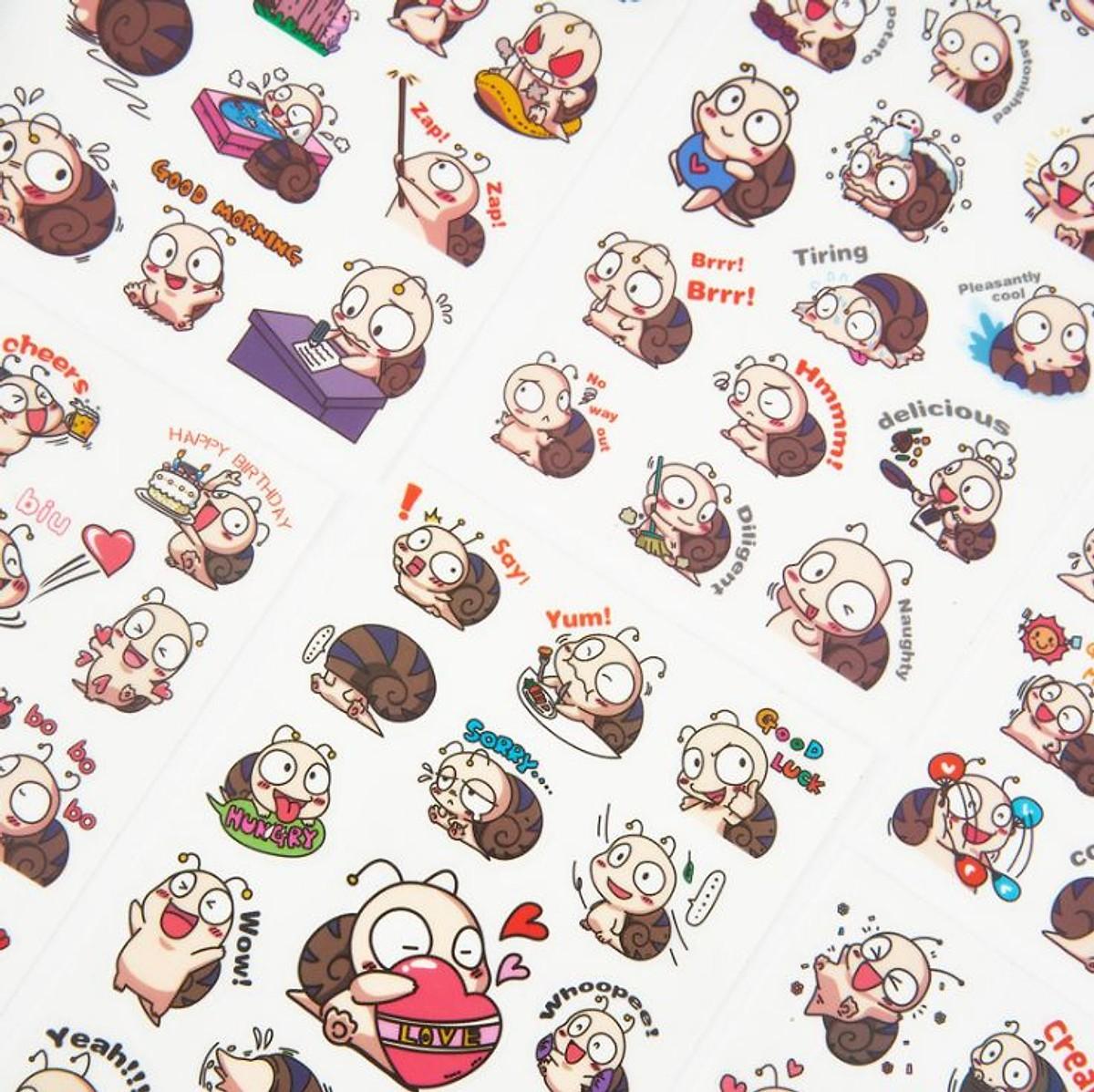 [HCM]Bộ 6 Tấm Sticker Dán Trang Trí - Happy Snail