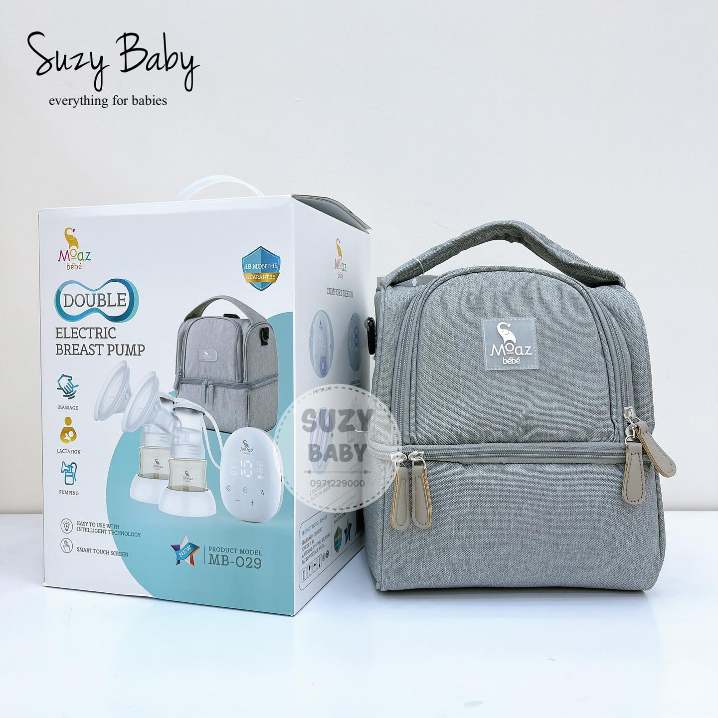 Máy hút sữa điện đôi moaz bébé mb029