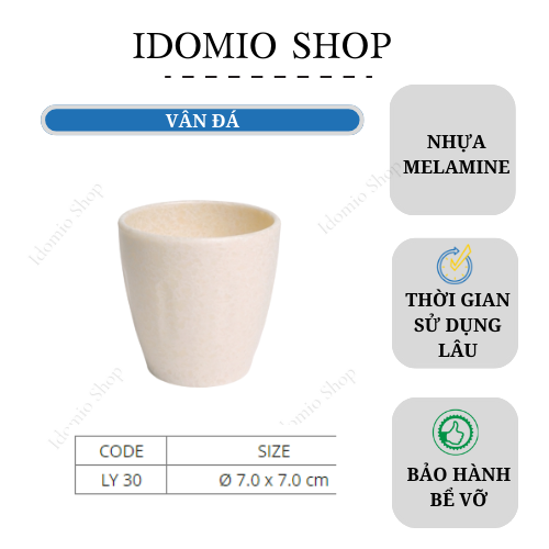 Ly Nhựa Melamine Vân Đá Kem- LY30