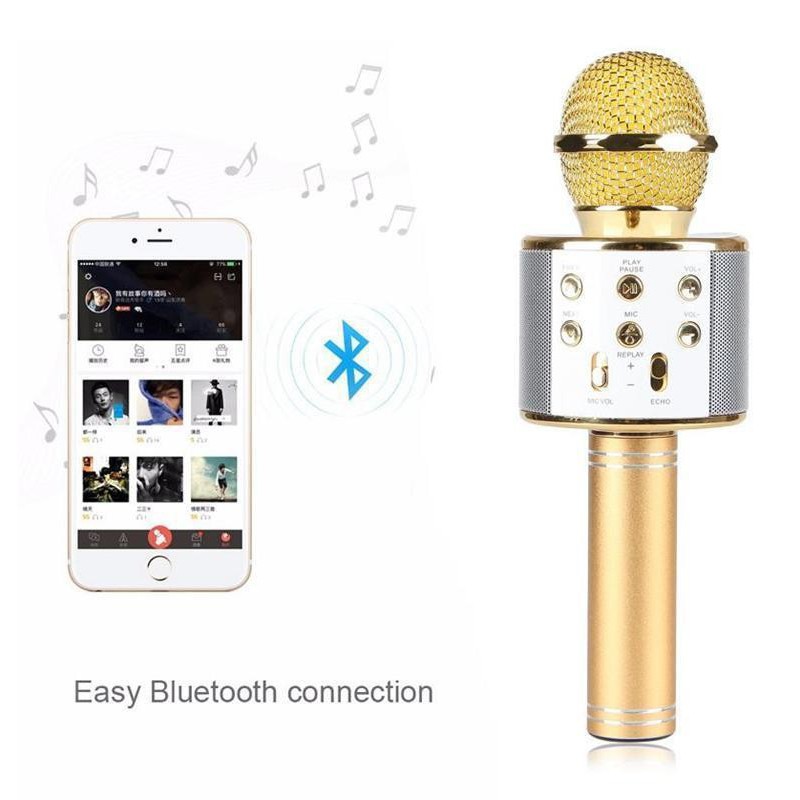 Mic Hát Karaoke Pro858 V8 Kết Nối Bluetooth [Có Sẵn] [Ảnh Thật] []