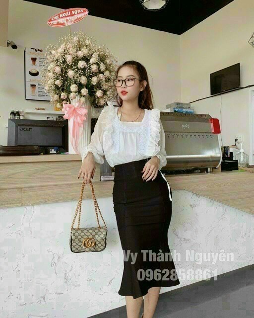 ÁO KIỂU CỔ VUÔNG TAY THẮT NƠ