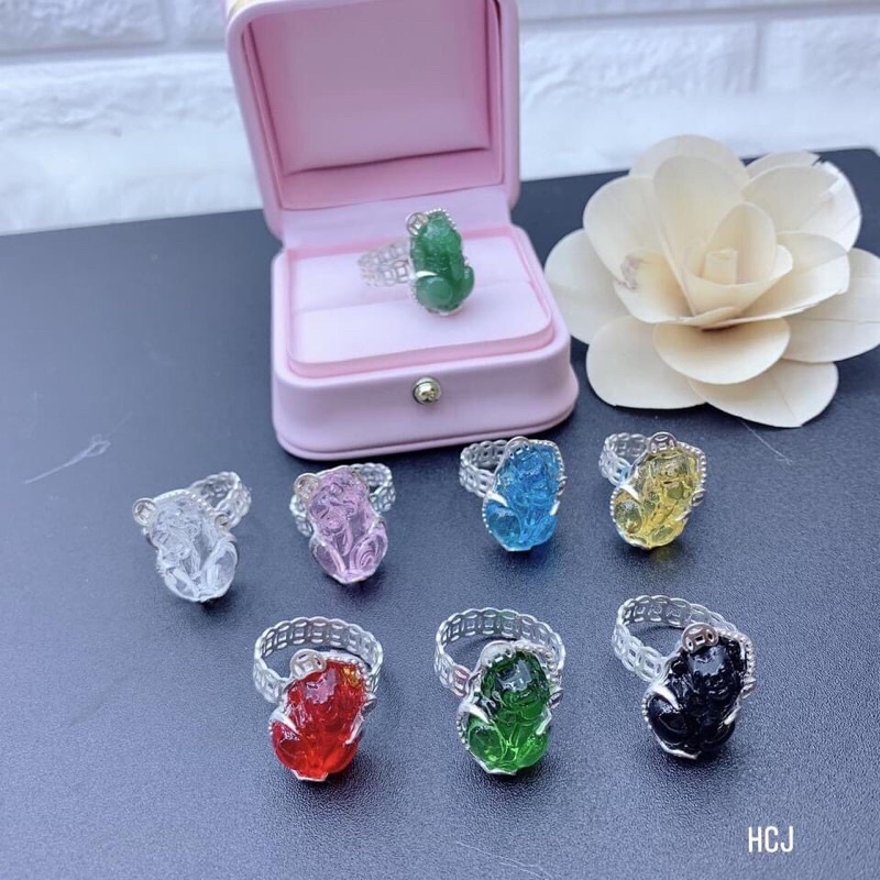 Nhẫn tỳ hưu bạc thật mẫu kim tiền nhẫn phong thuỷ may mắn tài lộc, JQN Official Store cam kết bạc chuẩn, chất lượng, kèm bảo hành