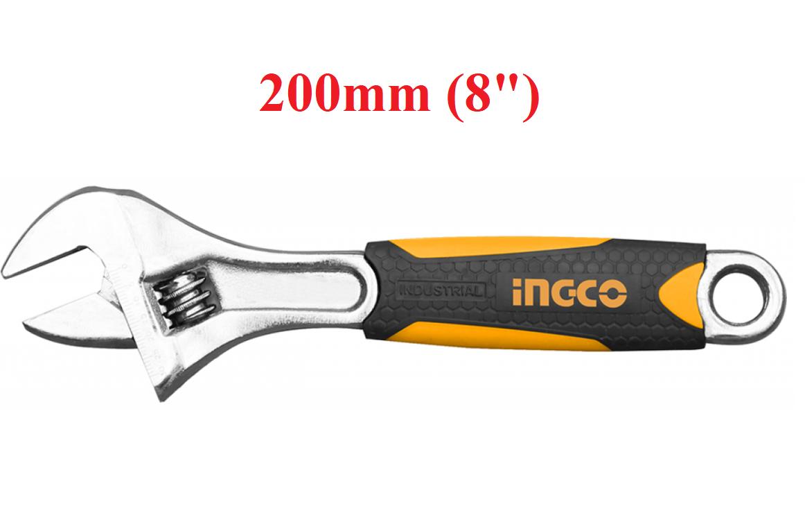 Mỏ lết cán bọc nhựa Ingco 8"/200mm - HADW131088
