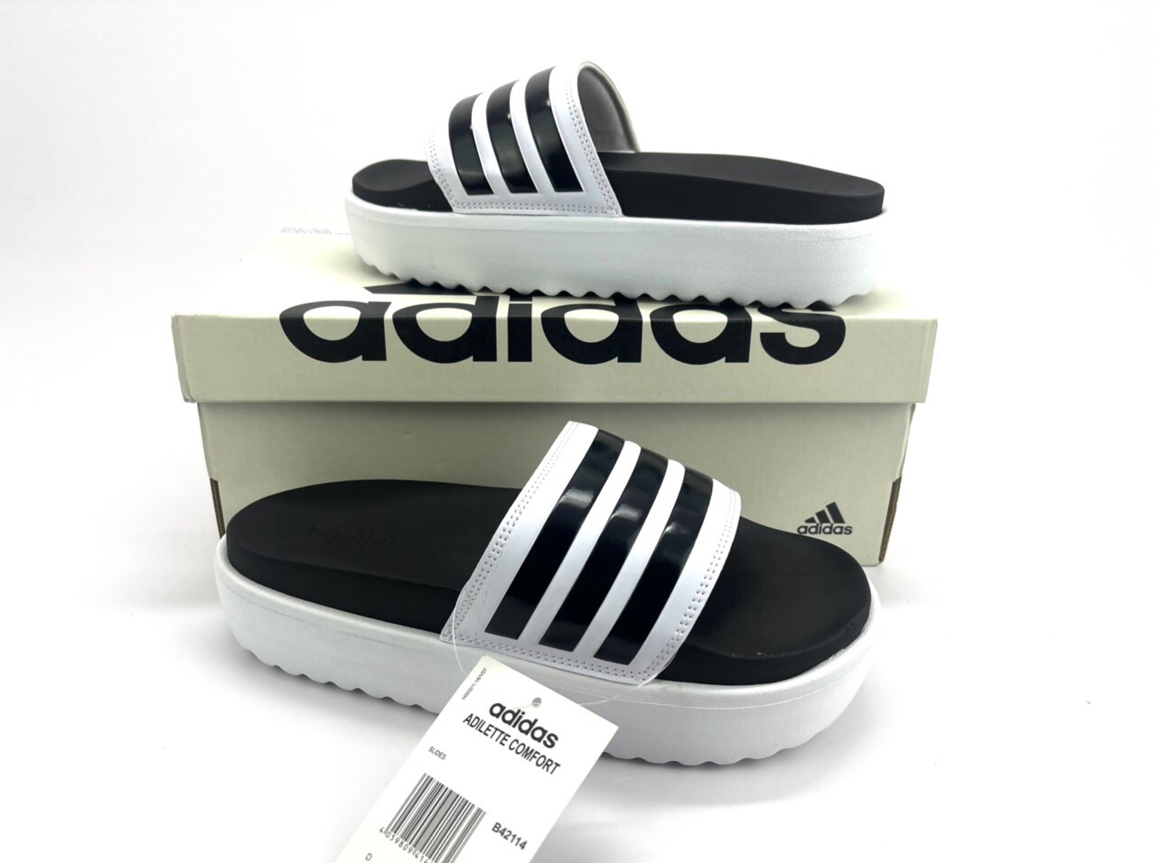 Dép quai ngang Adidas đế cao 5cm
