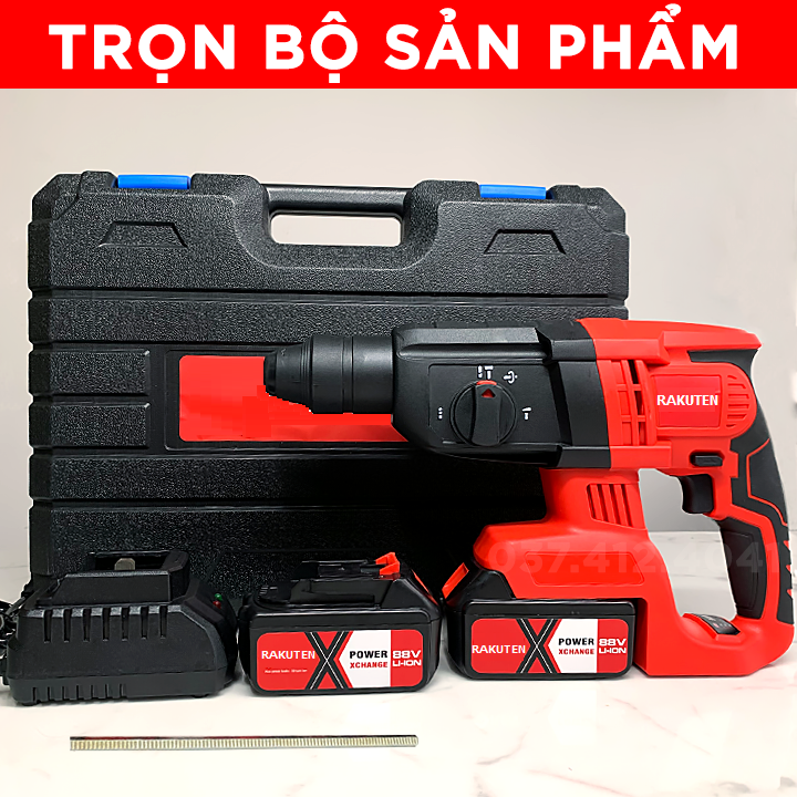 Máy khoan bê tông dùng pin 3 chức năng 88v RAKUTEN
