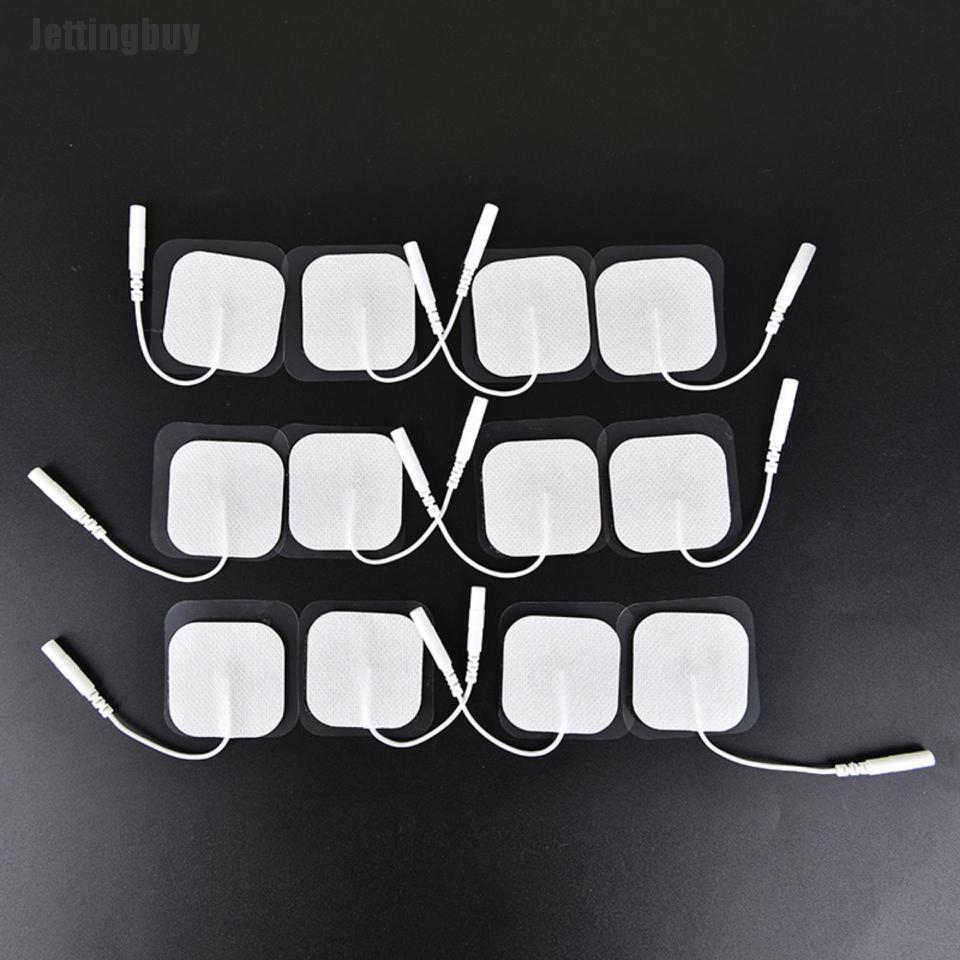 Jettingbuy 🔥🔥🔥 20 Miếng Đệm Điện Cực Tròn Trị Liệu Tens Miếng Dán Điện Cực Cho Máy Trị Liệu 4*4