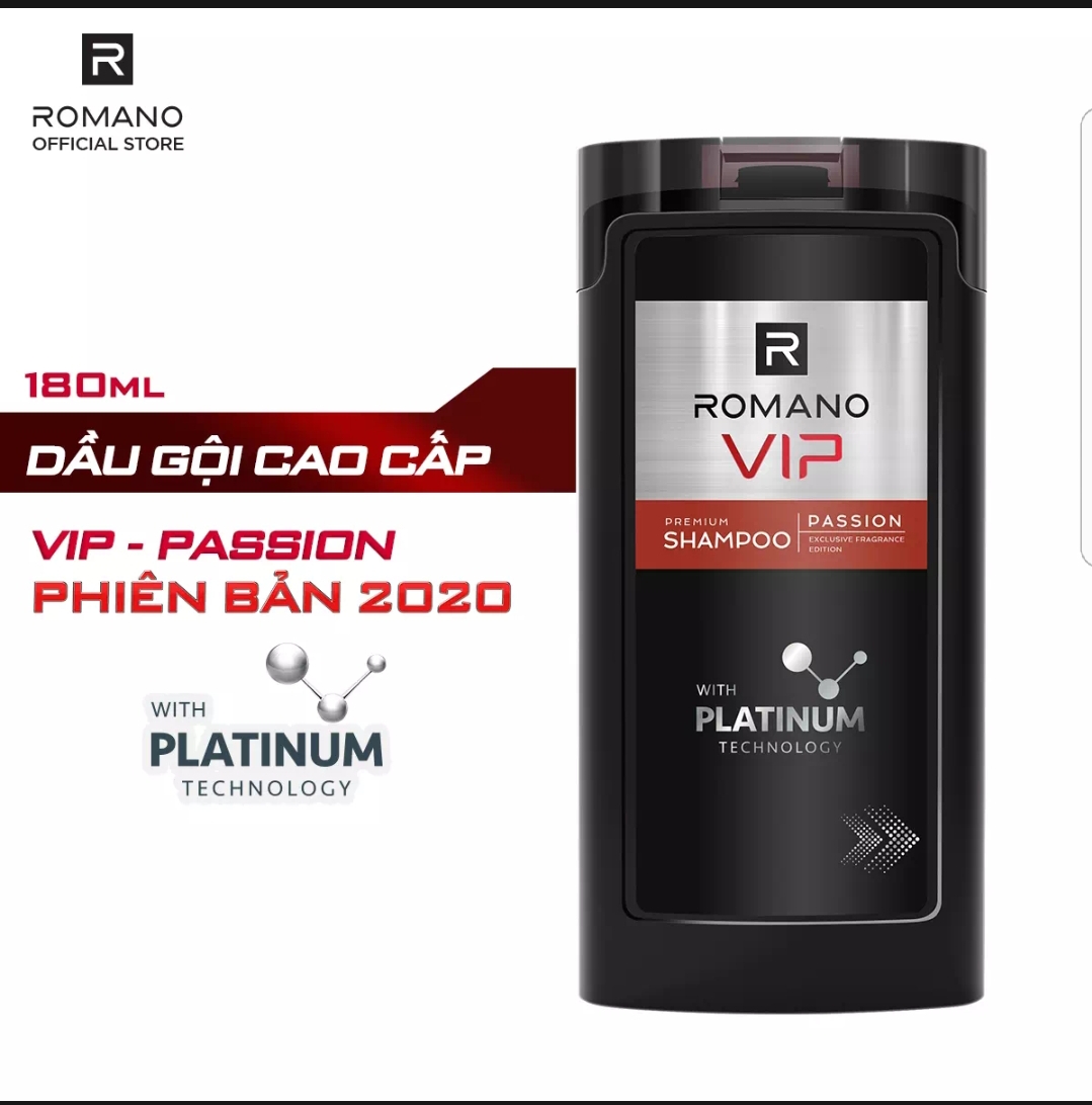 Dầu gội cao cấp Romano Vip 180g mạnh mẽ bí ẩn-Quý phái lịch lãm