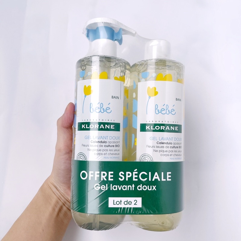 Sữa tắm gội 2in1 cho bé Klorane bébé Pháp 500ml