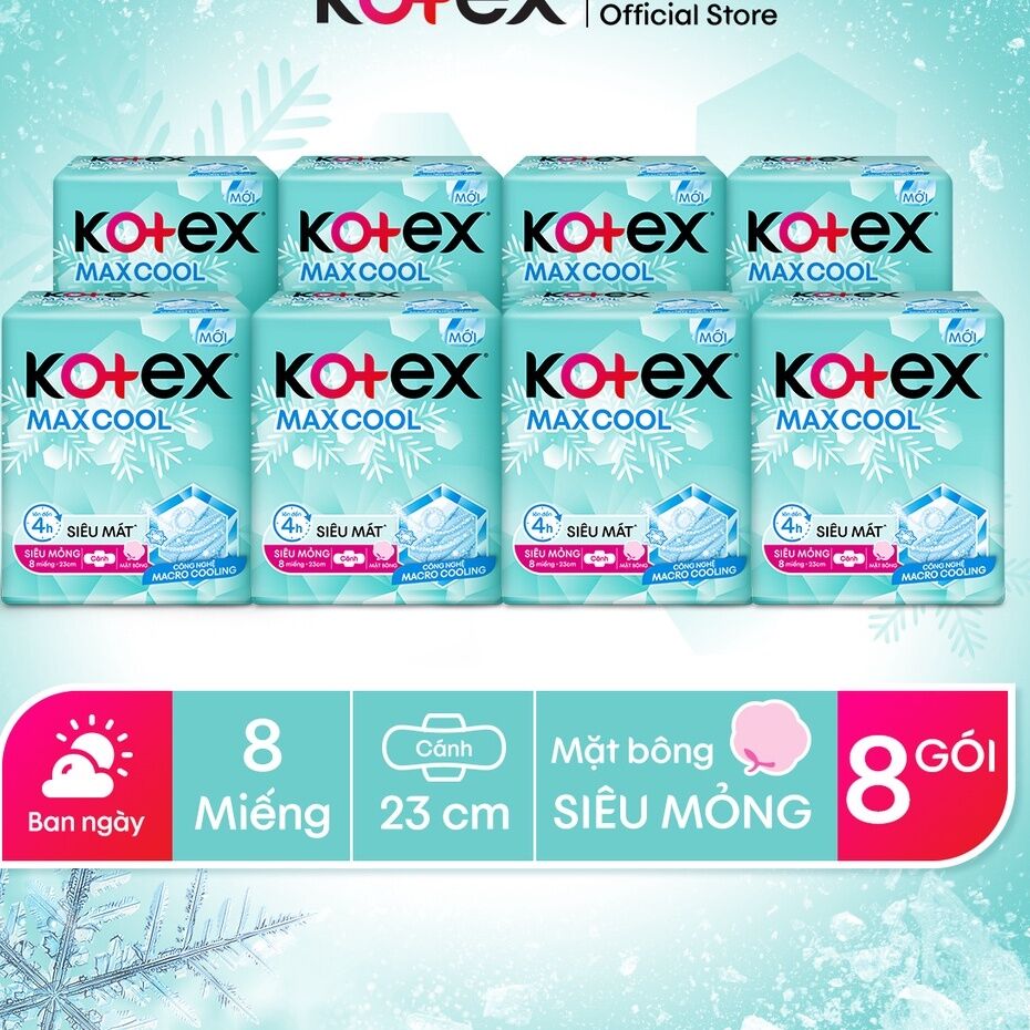 BĂNG VỆ SINH KOTEX SIÊU MỎNG CÁNH LỤA HÓA 23CM BỊCH 8 MIẾNG