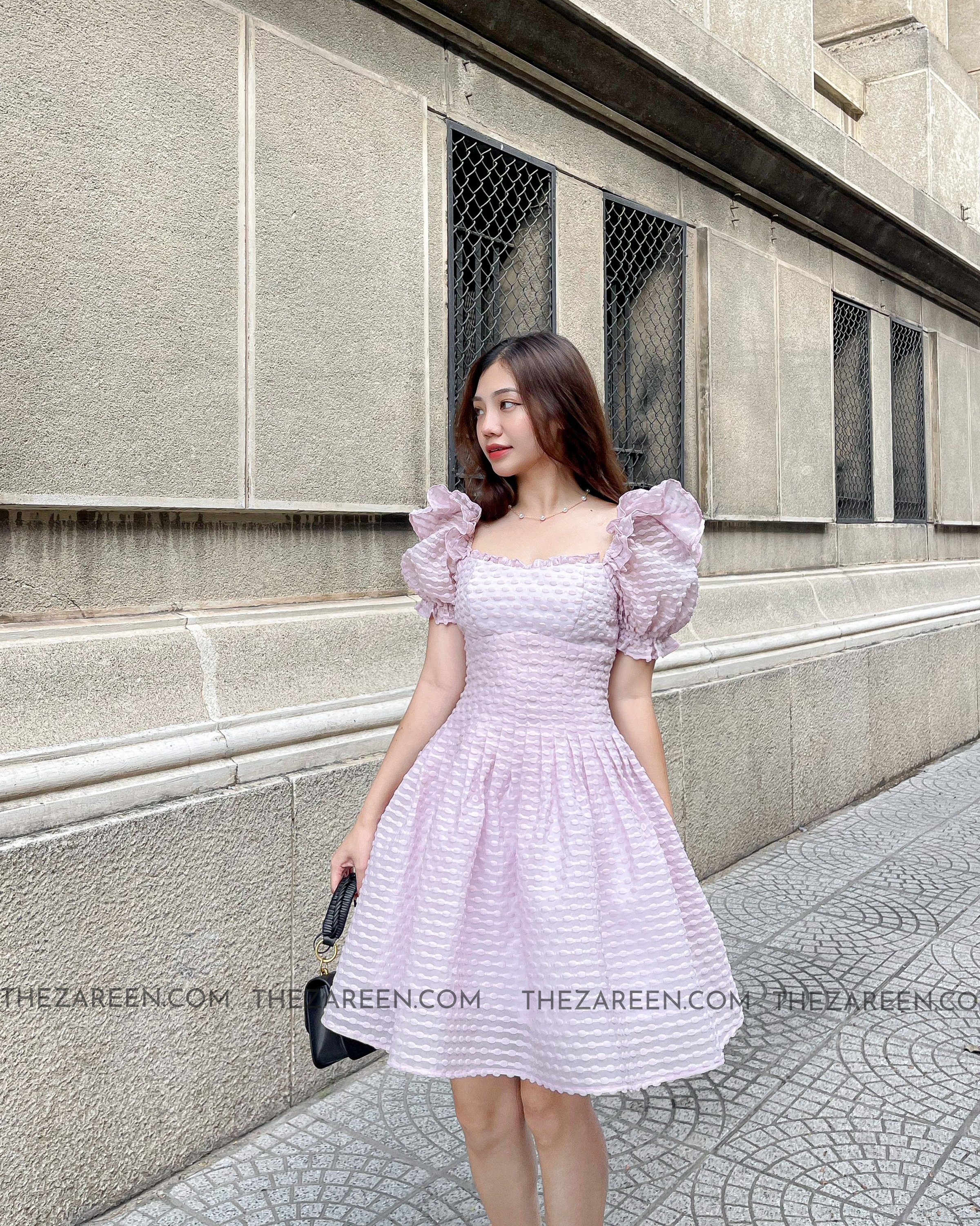 ZAREEN | ĐẦM XÒE XẾP LY EO DAX52 - TÍM